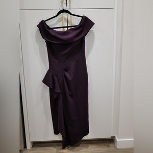 BETSY & ADAM Off-The-Shoulder Ruffle Dress